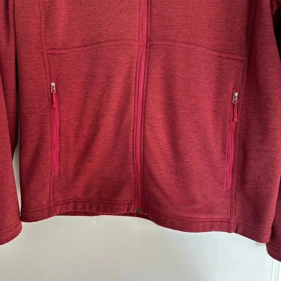 North Face Men's Red Wine Color Full Zip fleece Jacket embroidered logos Sz XL. - Picture 2 of 11
